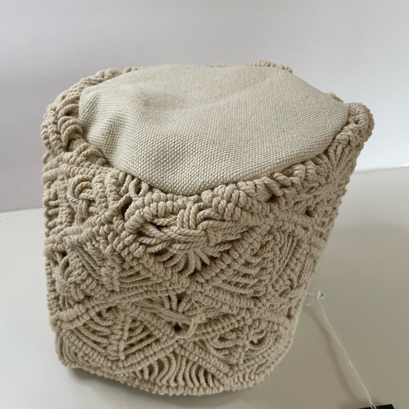 NWT Urban Outfitters Macramé Rattan Catch-All Basket- Small - Picture 10 of 12